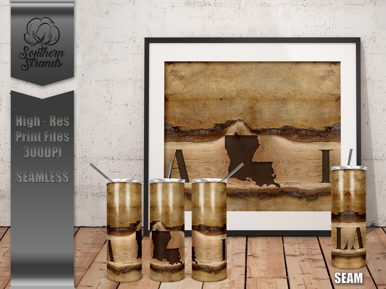 Wooden Plank State Tumblers - Louisiana | DIGITAL DESIGN