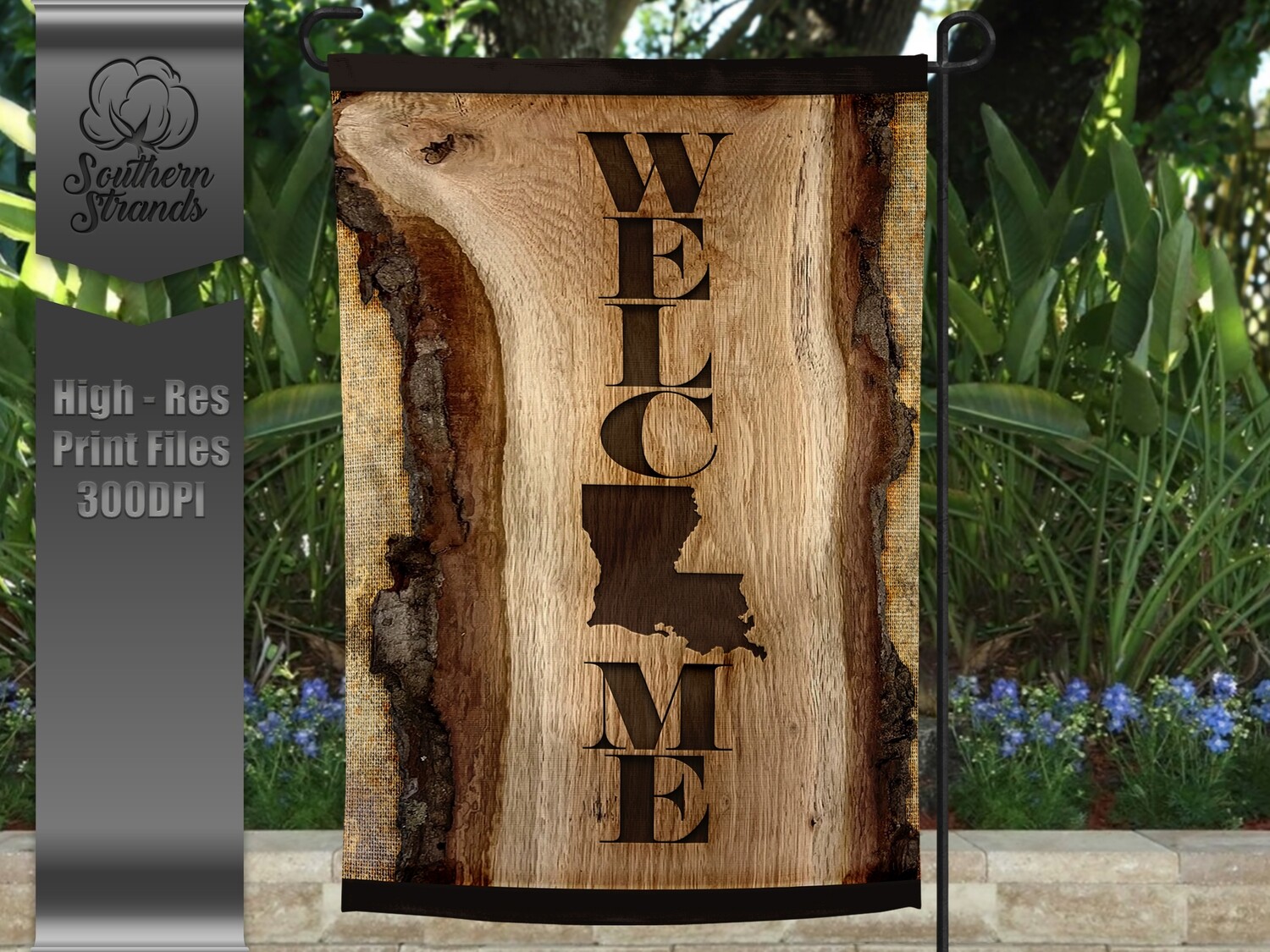 Wooden Plank Garden Flag - Louisiana | 12x18 | DIGITAL DESIGN