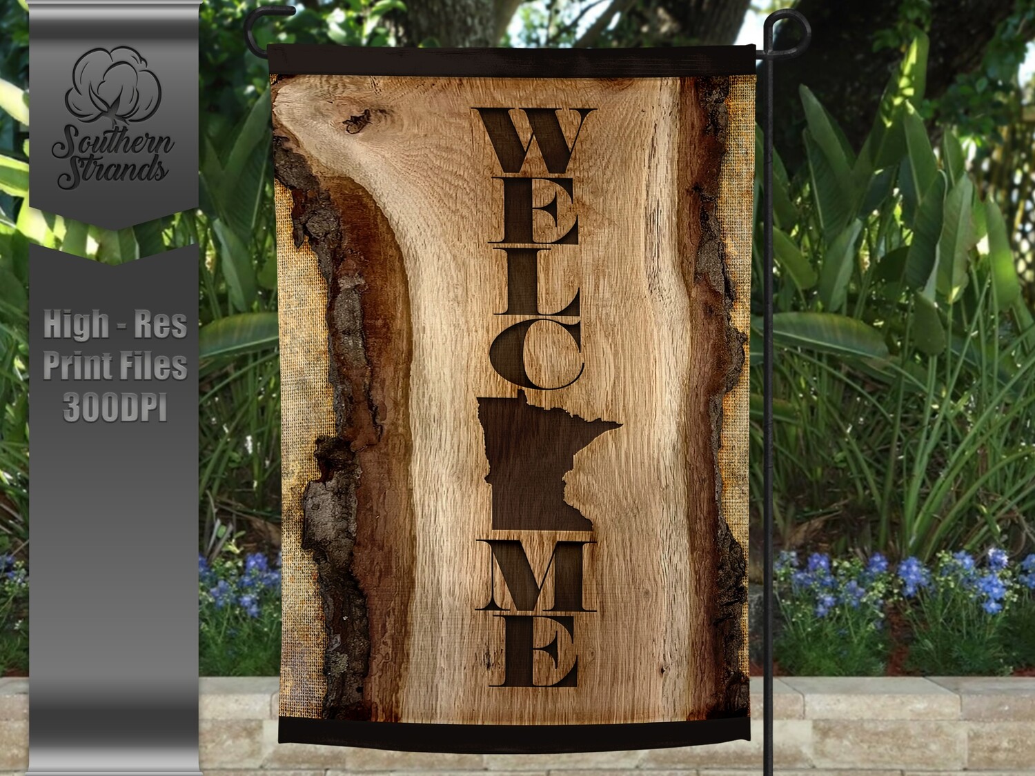 Wooden Plank Garden Flag - Minnesota | 12x18 | DIGITAL DESIGN