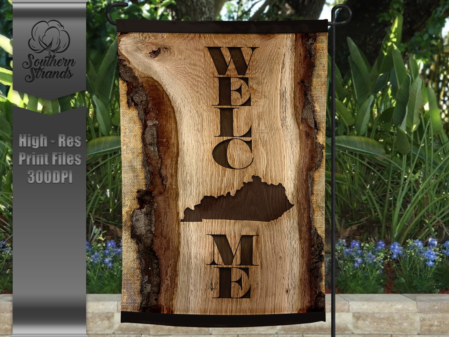 Wooden Plank Garden Flag - Kentucky | 12x18 | DIGITAL DESIGN