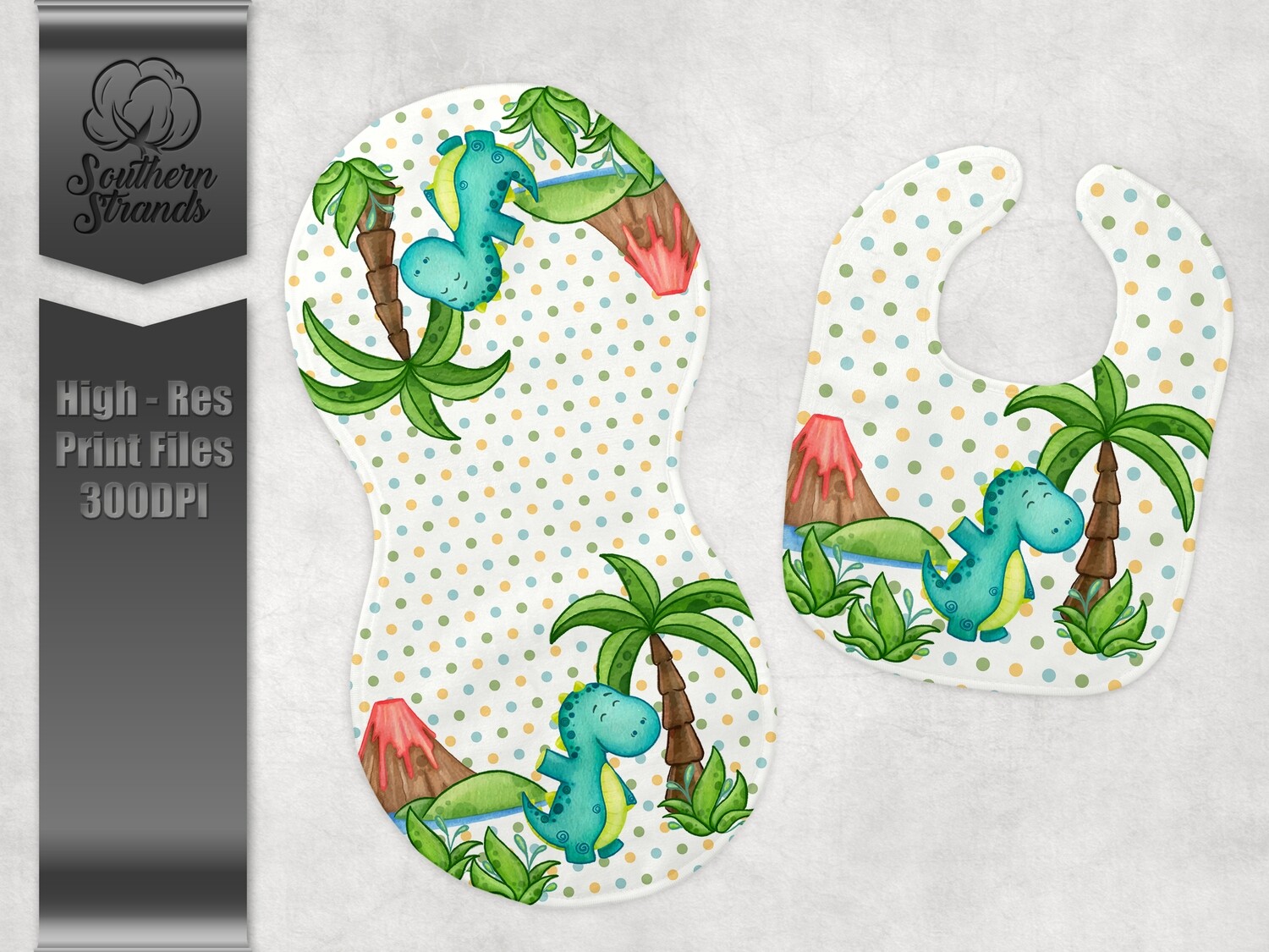 Baby Dinos 2 - Burp Cloth and Bib | DIGITAL DESIGN