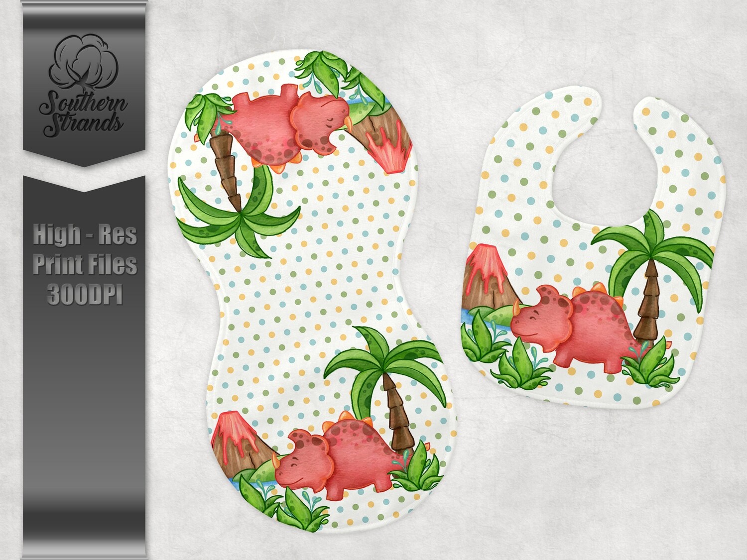 Baby Dinos 1 - Burp Cloth and Bib | DIGITAL DESIGN