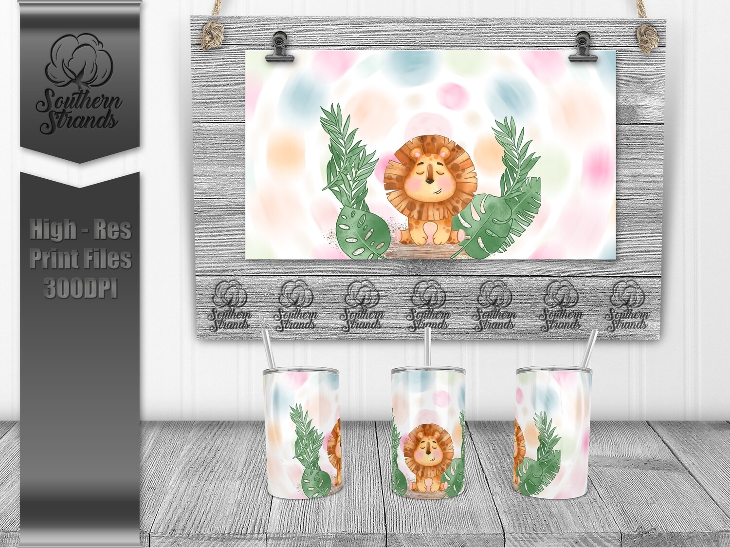 Baby Animals - Baby Lion - Pink - Sippy Cup | DIGITAL DESIGN