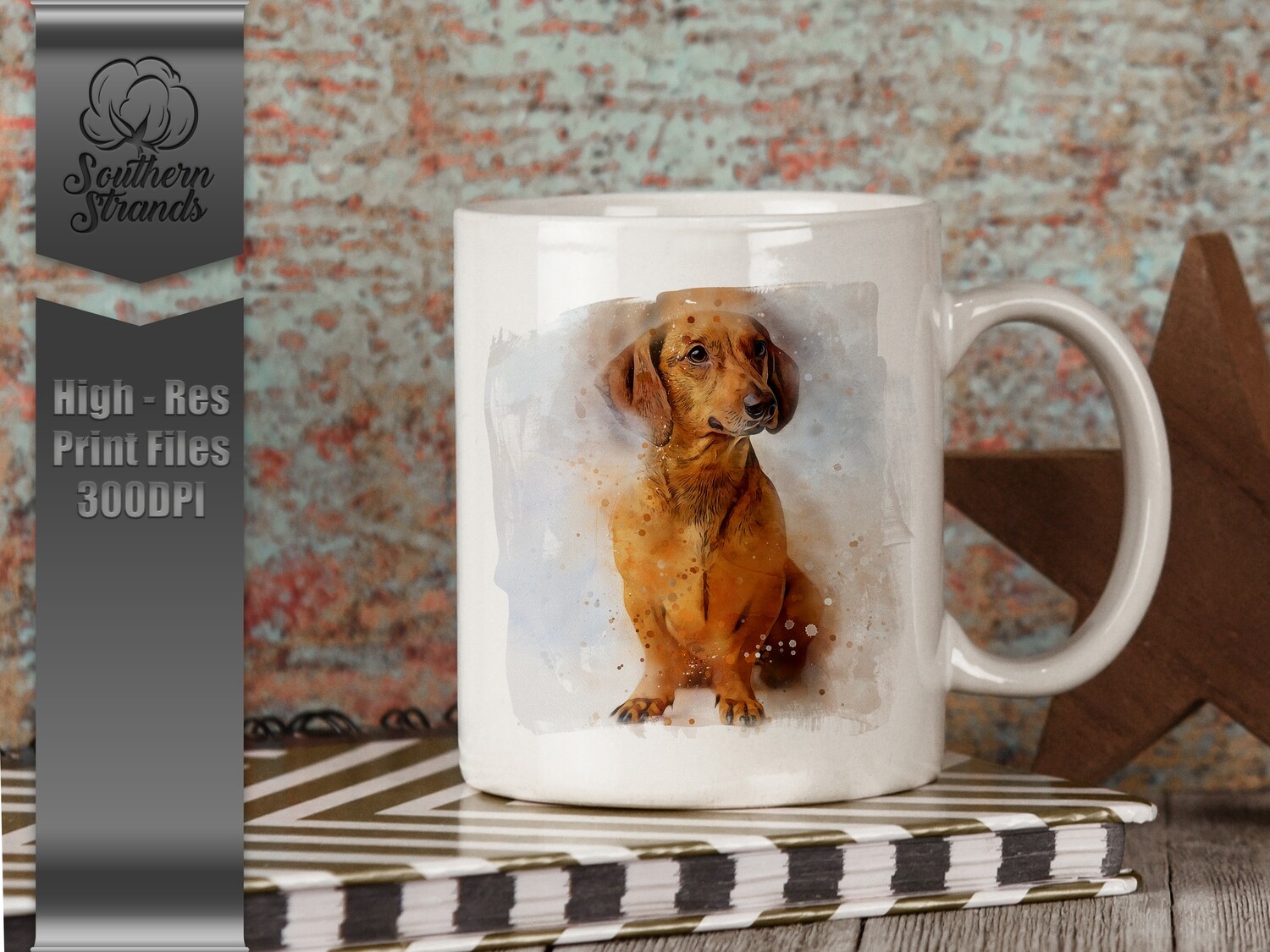 Wild Watercolor Doxie 2  |  DIGITAL DESIGN