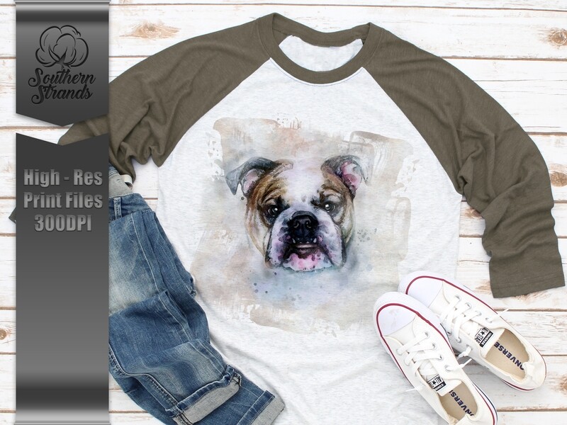 Wild Watercolor English Bulldog  |  DIGITAL DESIGN