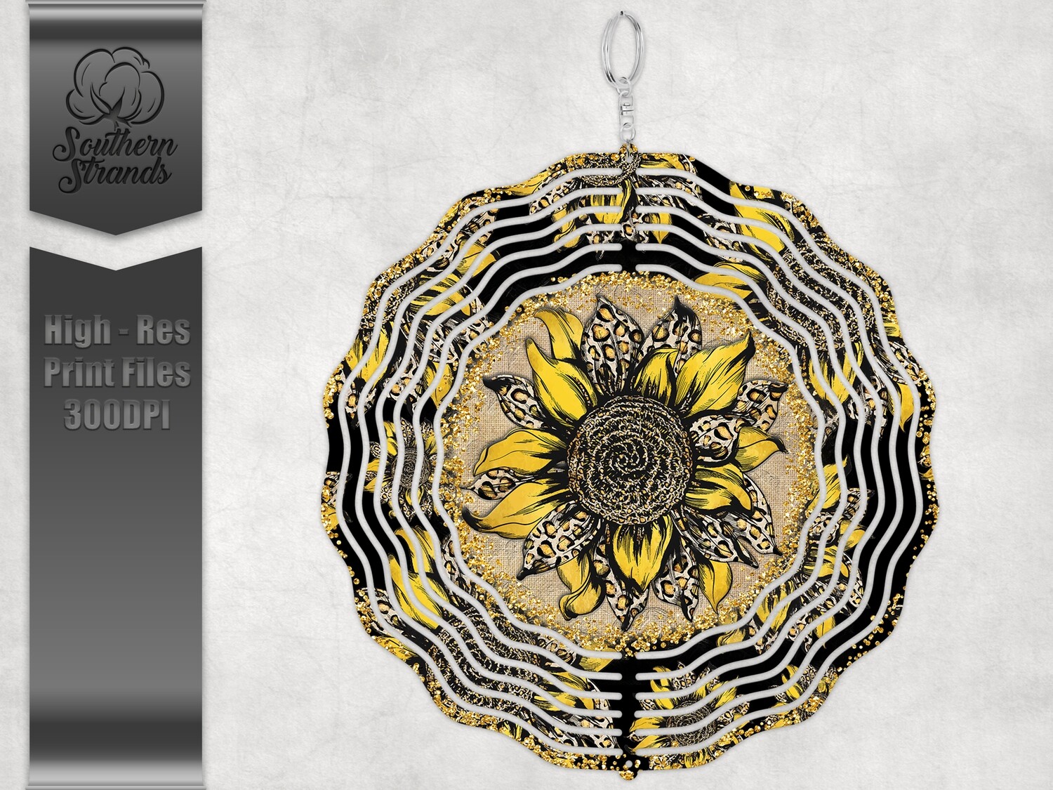 Leopard Sunflower - Wind Spinner - Cutting Board - Coasters |  DIGITAL DESIGN