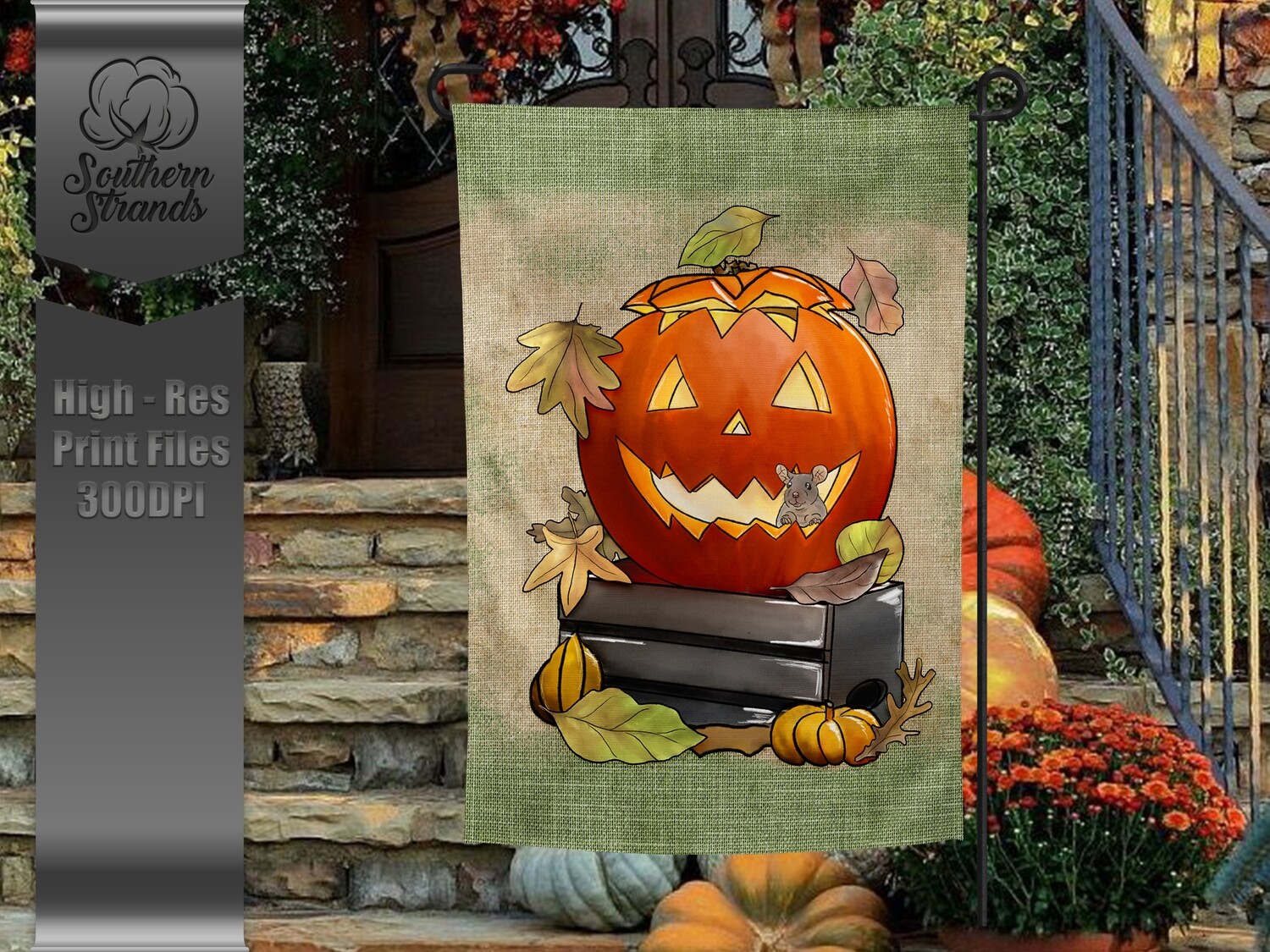 Mouse Pumpkin - Garden Flag | 12x18 | DIGITAL DESIGN