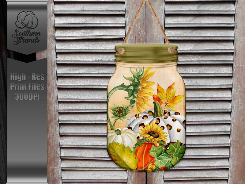 Jar of Pumpkins Door Hanger  | DIGITAL DESIGN