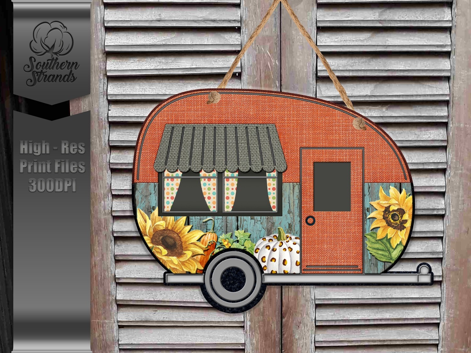 Wood and Pumpkins Camper Door Hanger | DIGITAL DESIGN