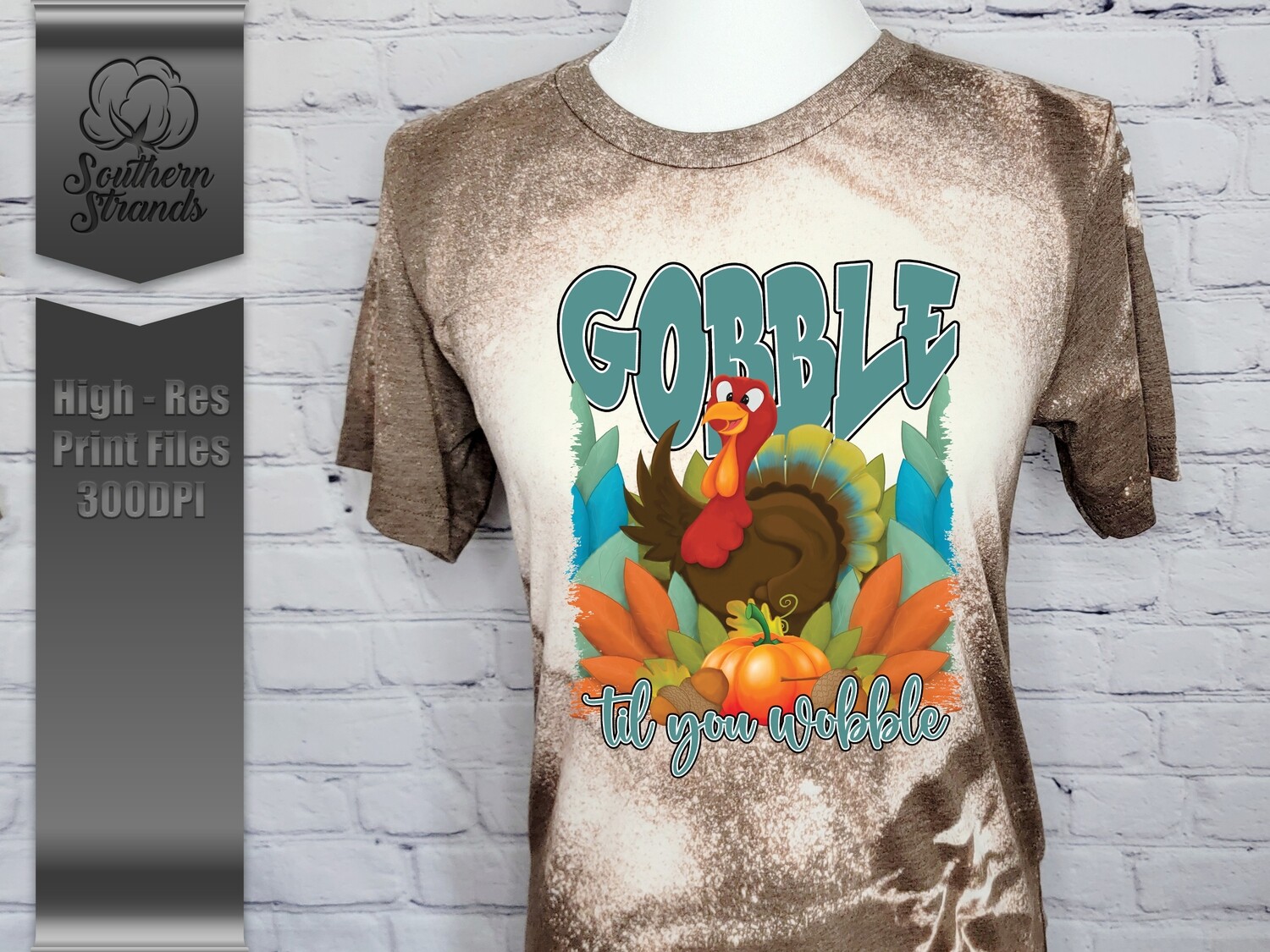 Funky Fall Turkey - Gobble Til You Wobble |  DIGITAL DESIGN