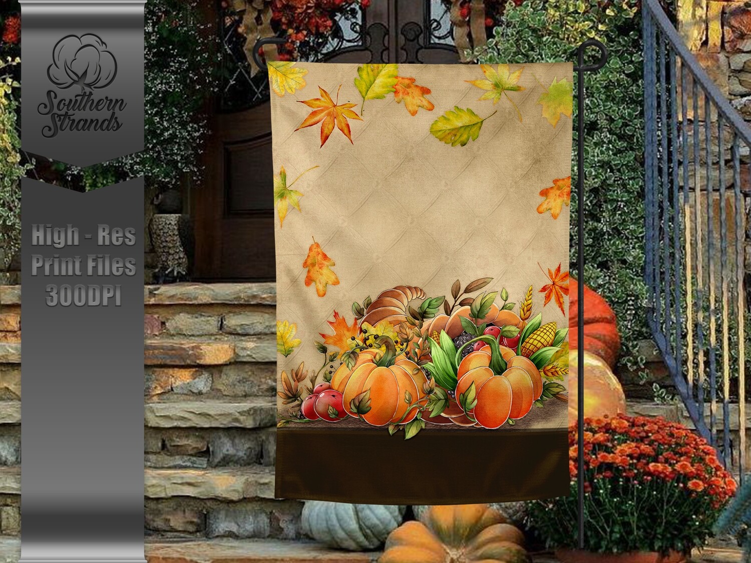 Fancy Fall - Garden Flag - Add You Own Text | 12x18 | DIGITAL DESIGN
