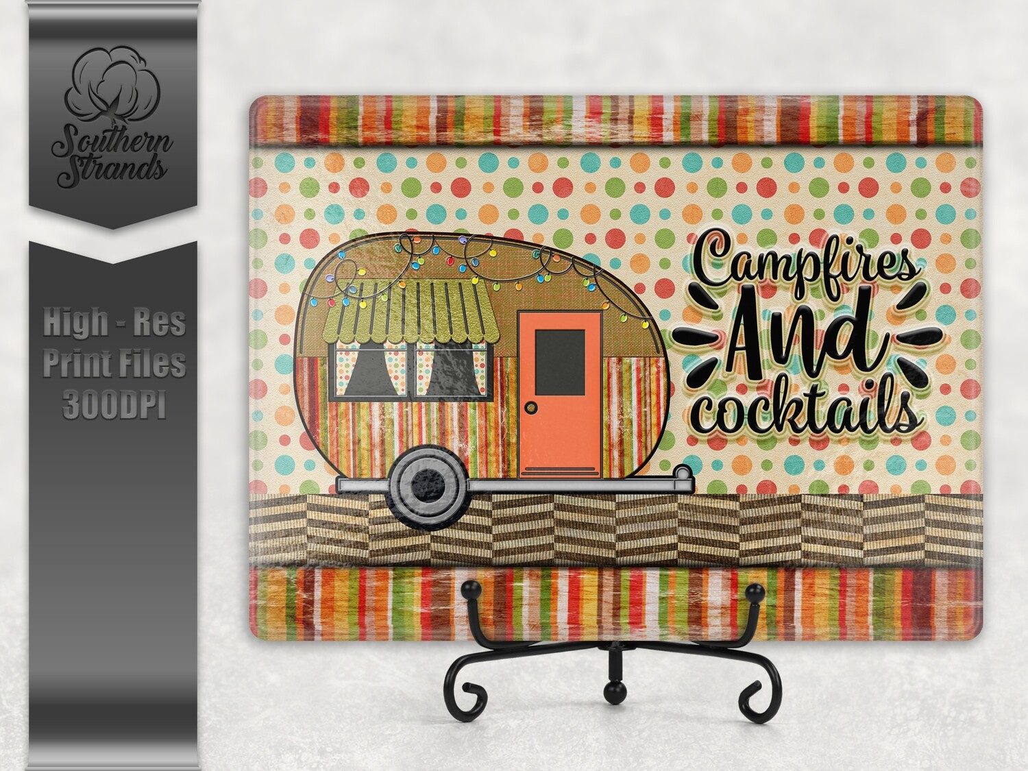Stripes and Lights Camper Cutting Board | 2 sizes