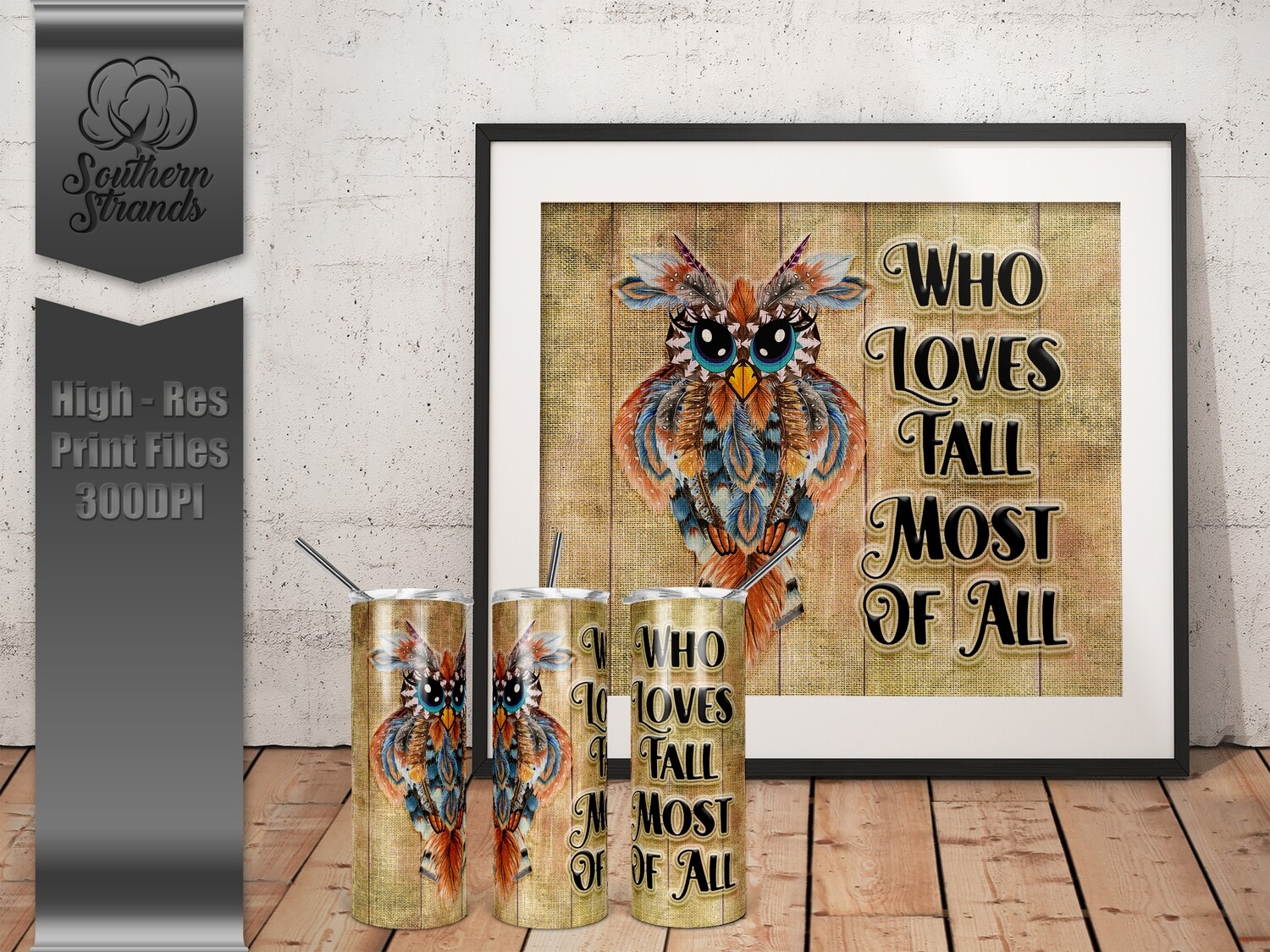 Fall Feather Owl Tumbler | DIGITAL DESIGN