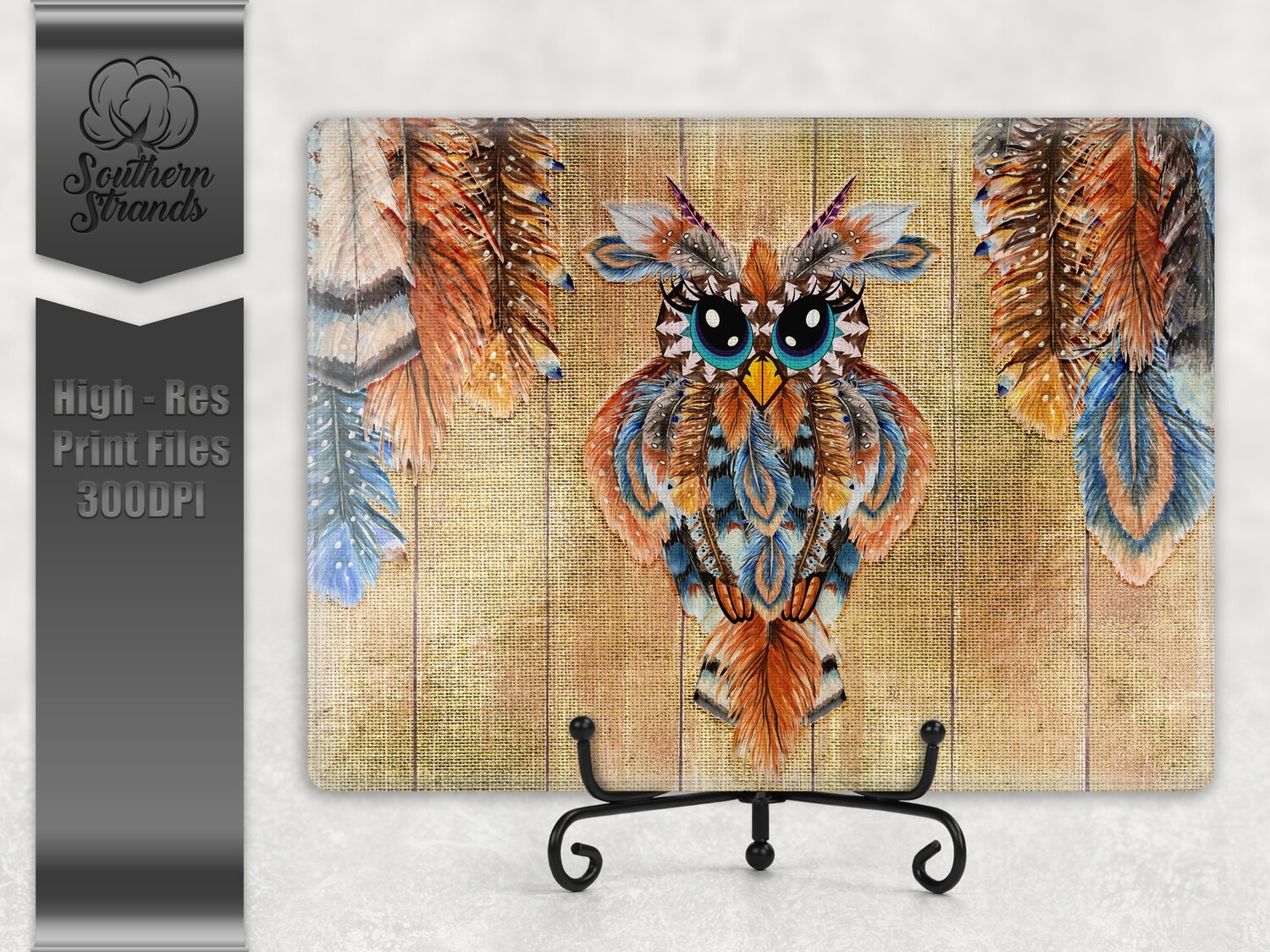 Fall Feather Owl Cutting Board Add Feathers | 2 sizes