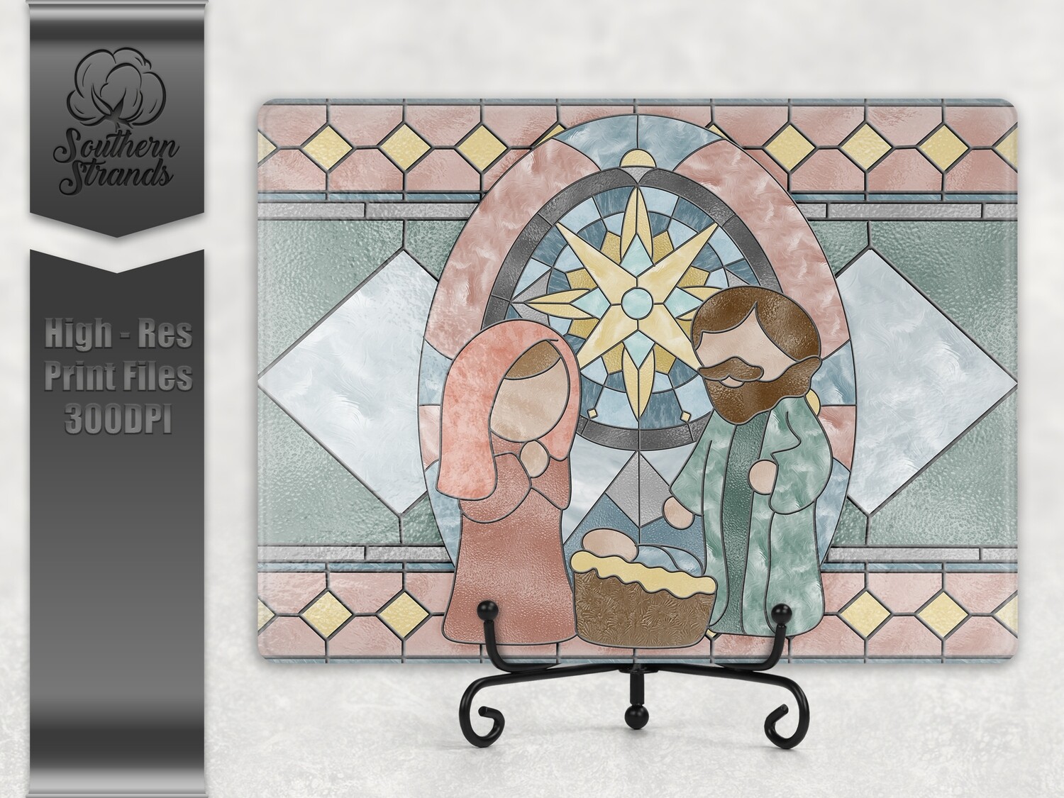 Stained Glass Nativity Cutting Board | 2 sizes
