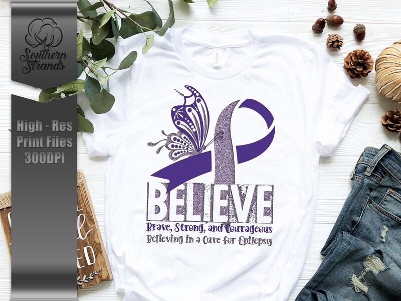 Believing in a Cure - Epilepsy - Glitter | DIGITAL DESIGN