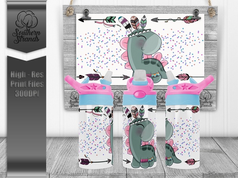 AAP EXCLUSIVE | BoHo Dino Girl Kids Flip Sippy |  DIGITAL DESIGN