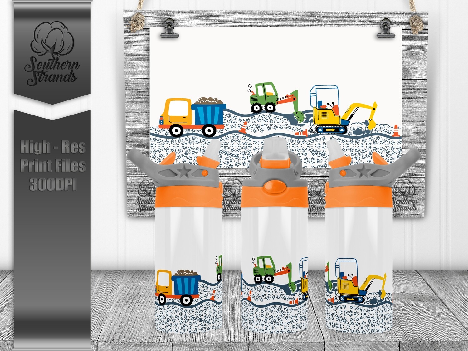 Kids Under Construction Flip Sippy | Add Your Own Text | DIGITAL DESIGN