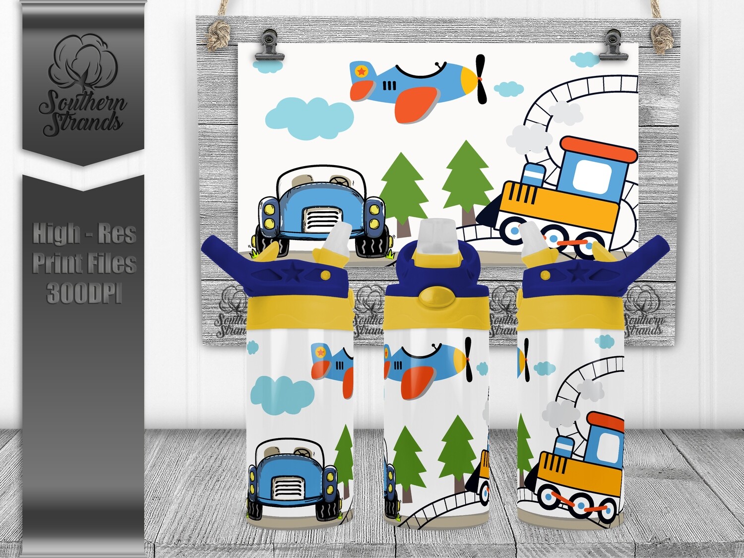 Planes Trains and Automobiles Kids Flip Sippy | DIGITAL DESIGN