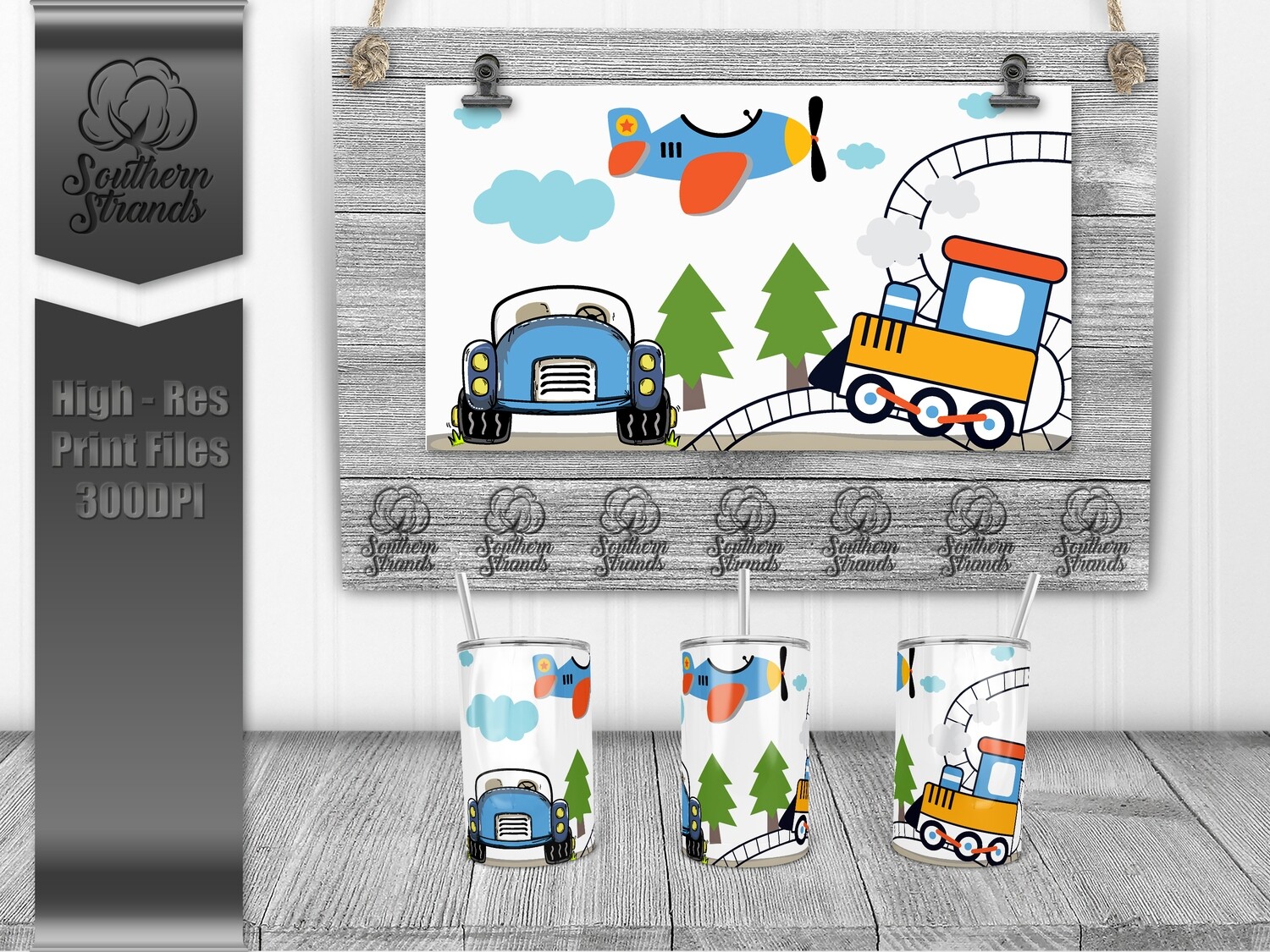 Planes Trains and Automobiles 12oz Sippy/Straw Lid | DIGITAL DESIGN