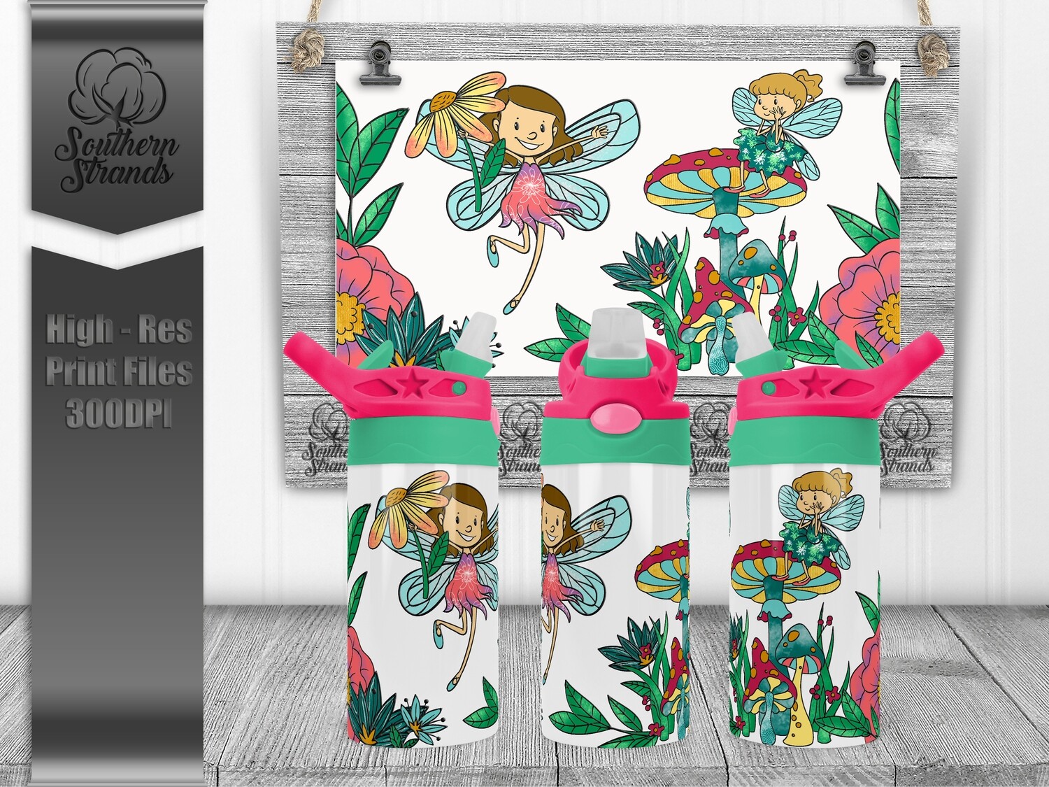 Fairies and Flowers Kids Flip Sippy | DIGITAL DESIGN