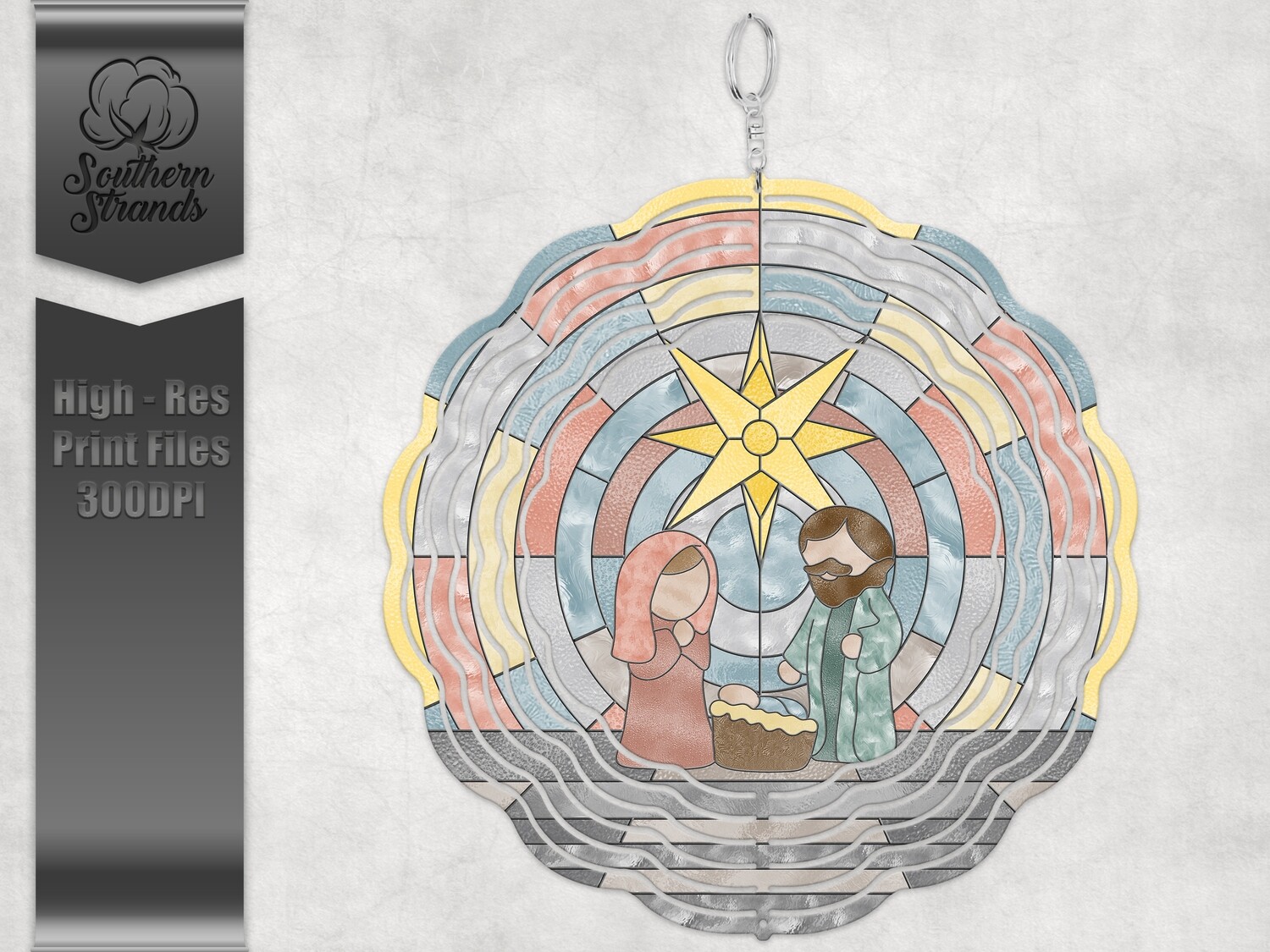 Stained Glass Nativity - Wind Spinner | DIGITAL DESIGN