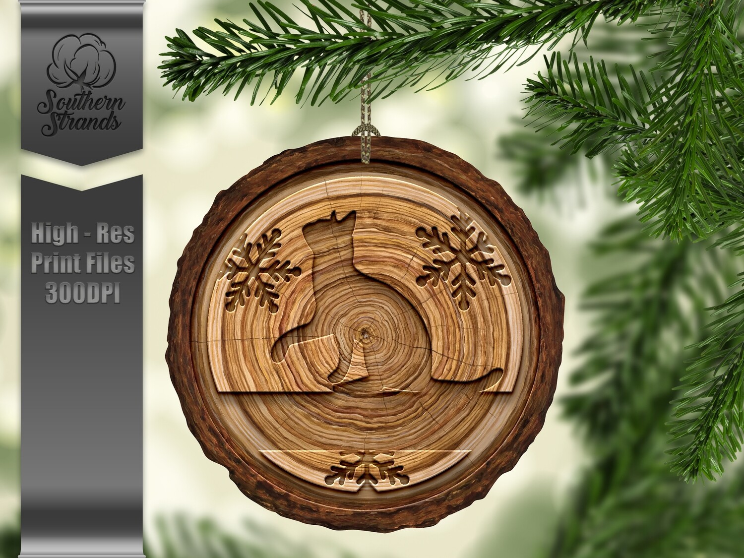 Wood Slice Cat Ornament 1 + One Blank - add your own personalization | DIGITAL DESIGN