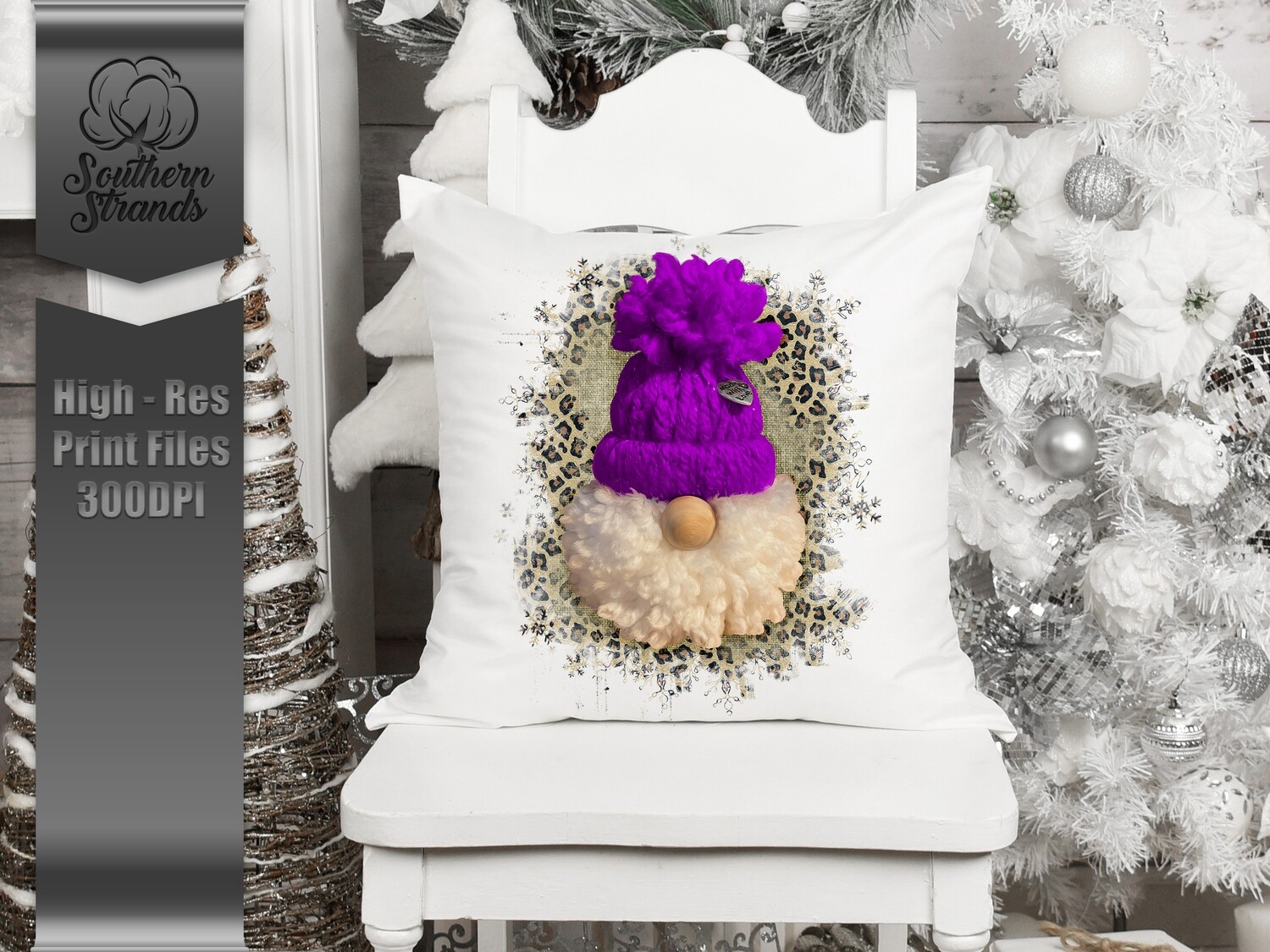 Puff Gnome - Leopard and Purple |  DIGITAL DESIGN
