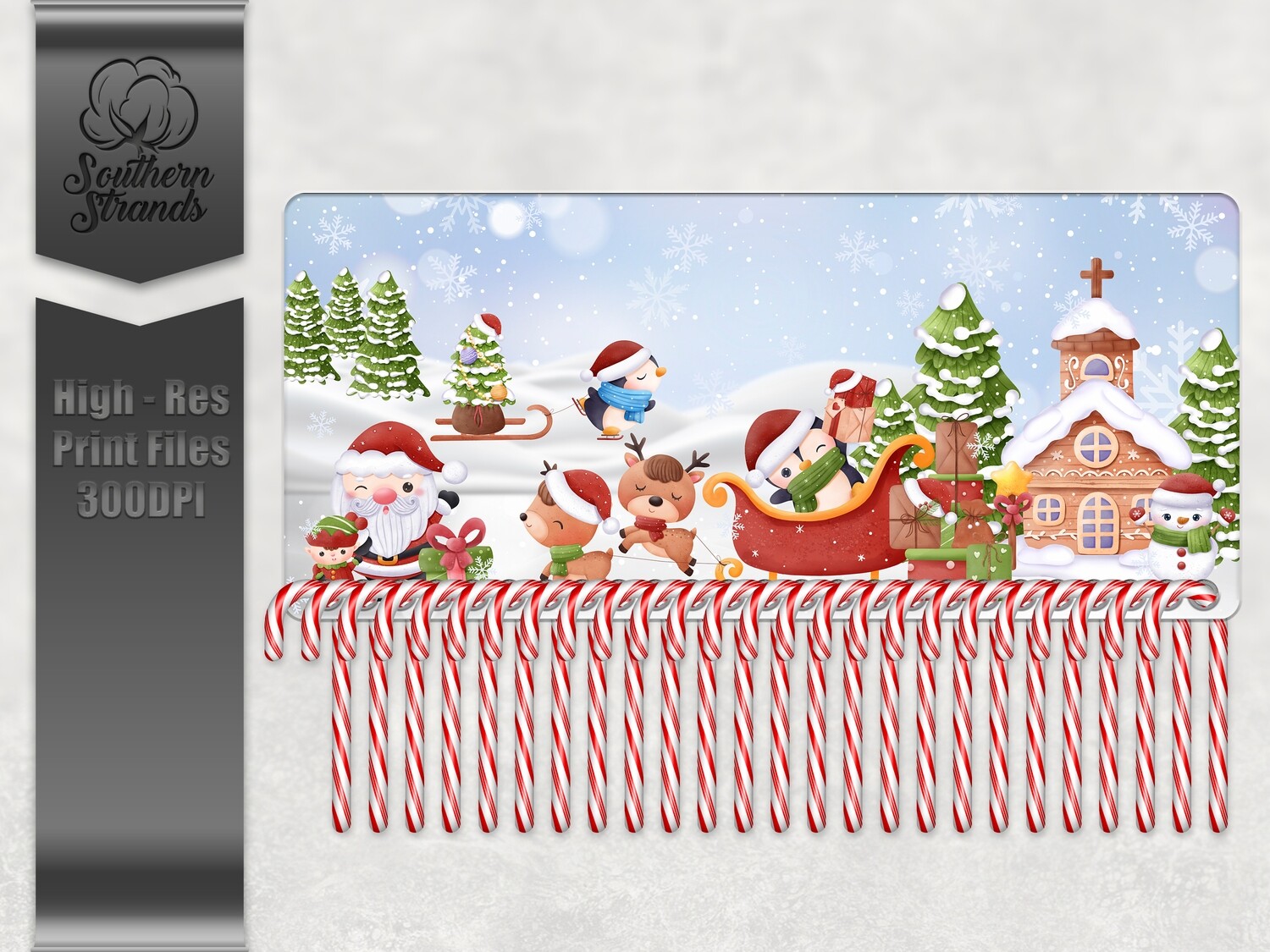 Countdown To Christmas Candy Cane Board 2 - 18x8 - Add Your Own Personalization | DIGITAL DESIGN