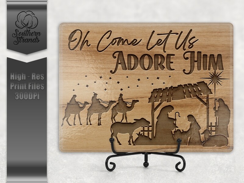 Nativity Golden Wood Cutting Board | 2 sizes