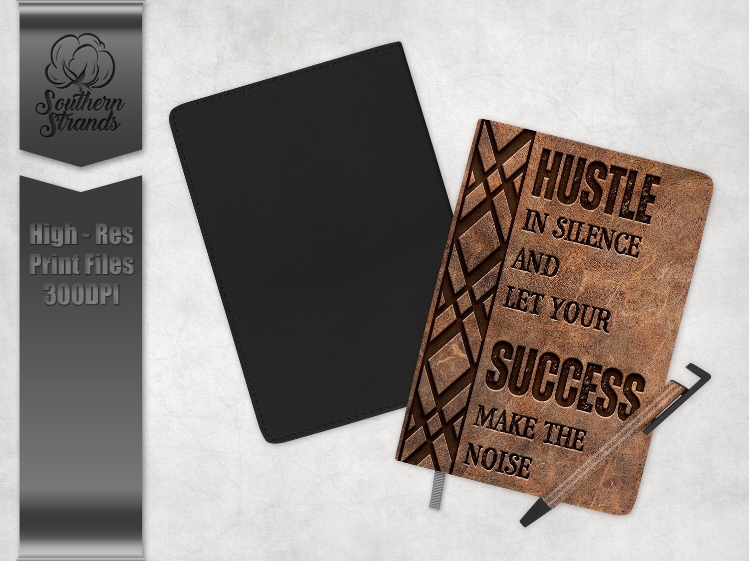 Mens Journals - Hustle Success - Journal and Pen Set | Single Sided