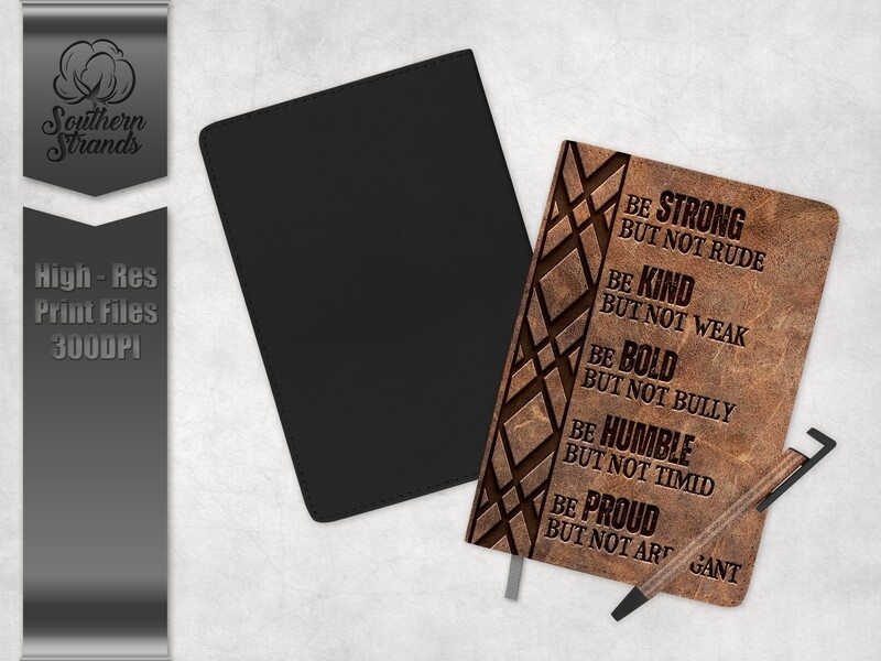 Mens Journals - Strong, Kind, Bold, Humble Proud - Journal and Pen Set | Single Sided