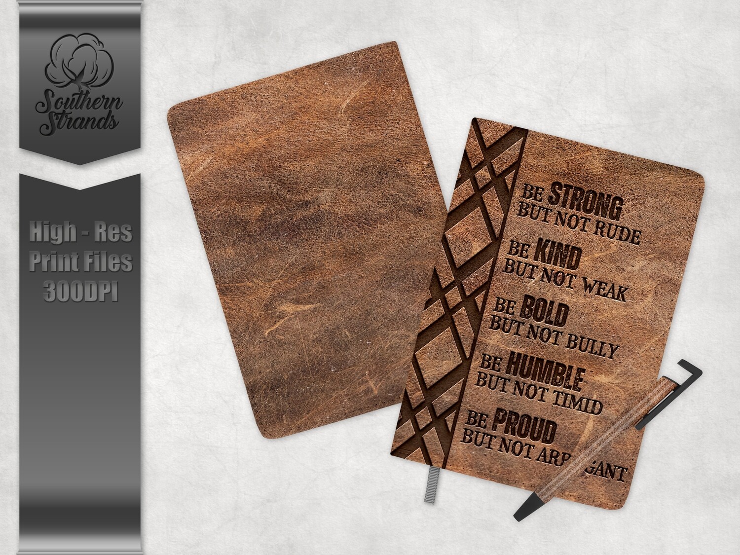 Strong Kind Bold Humble Proud Full Wrap Journal and Pen Set | 3 sizes