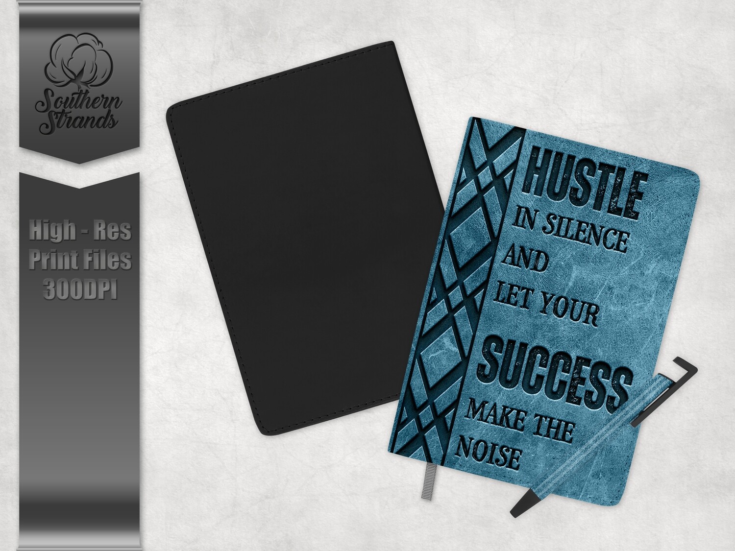 Womens Journals Blue - Hustle Success - Journal and Pen Set | Single Sided