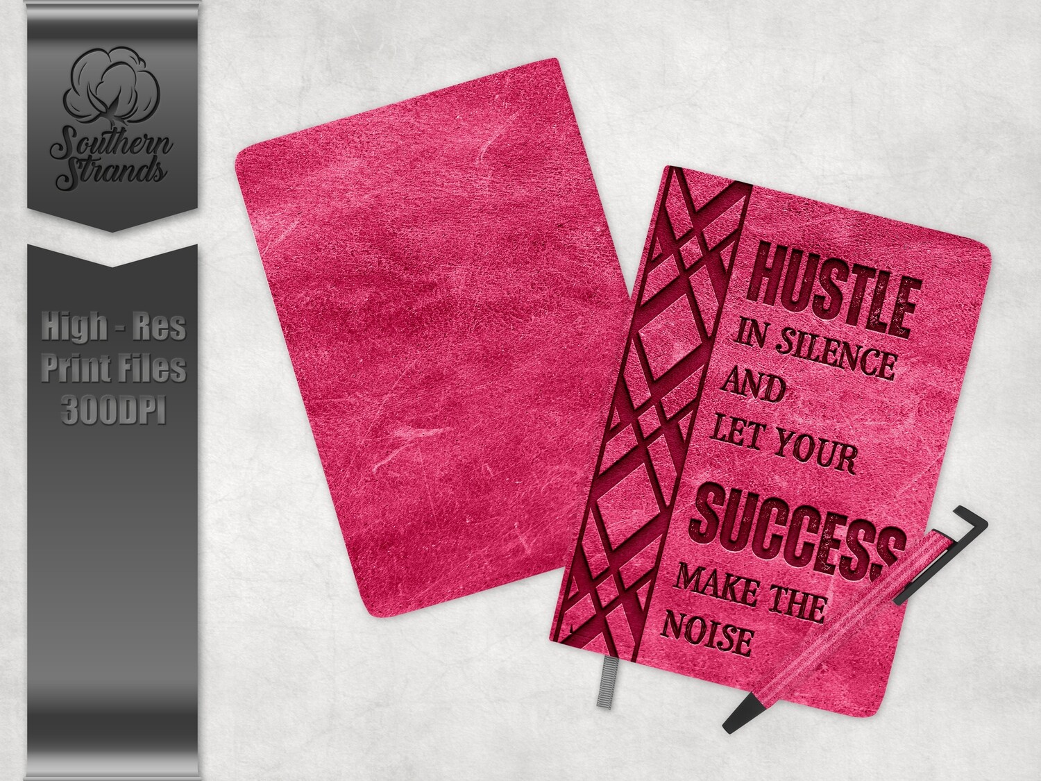 Womens Journals Pink - Hustle Success Full Wrap Journal and Pen Set | 3 sizes