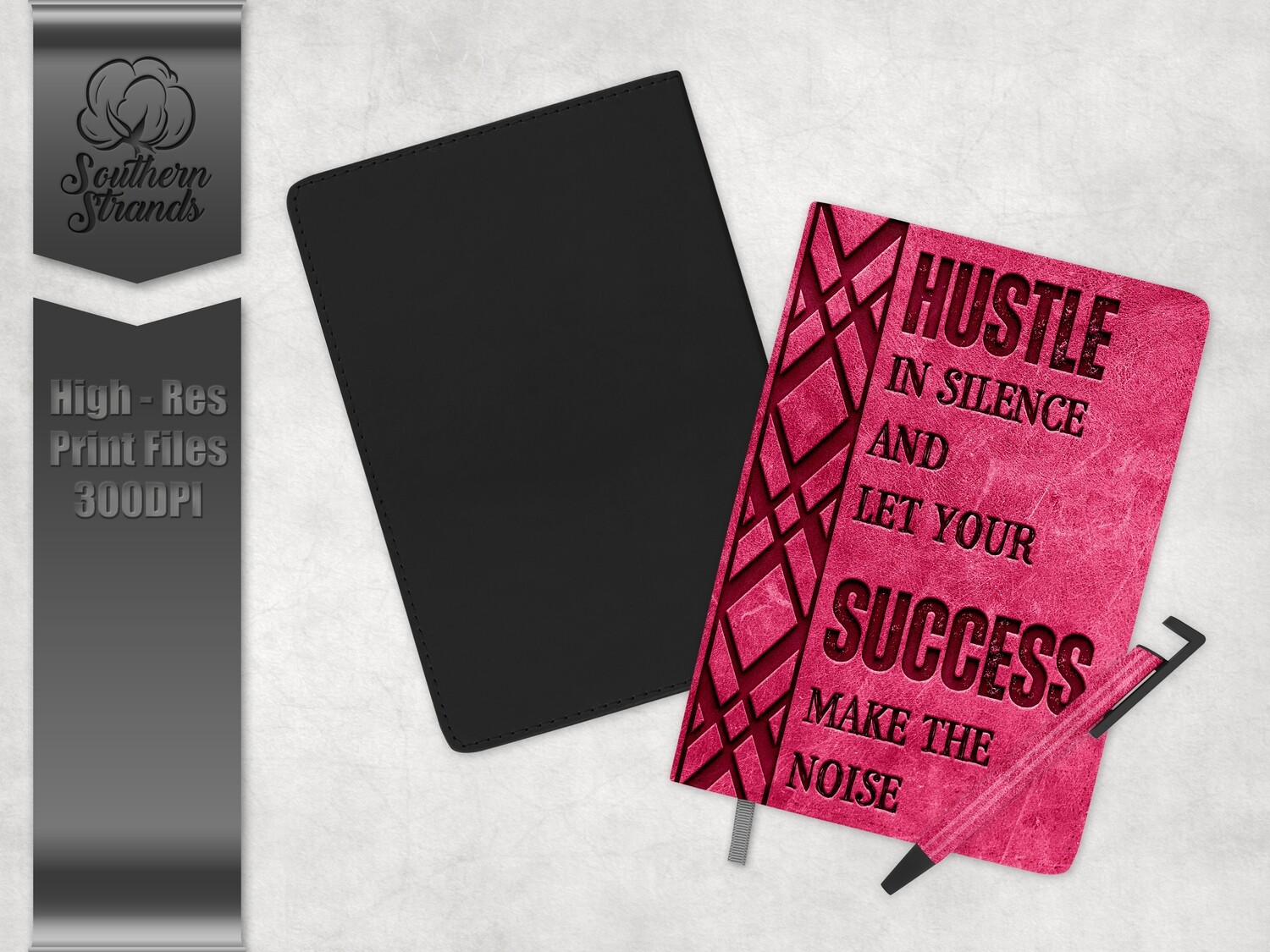 Womens Journals Pink - Hustle Success - Journal and Pen Set | Single Sided