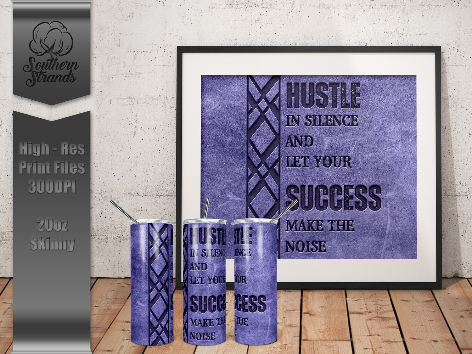 Hustle Success 20oz Tumbler - Purple | DIGITAL DESIGN