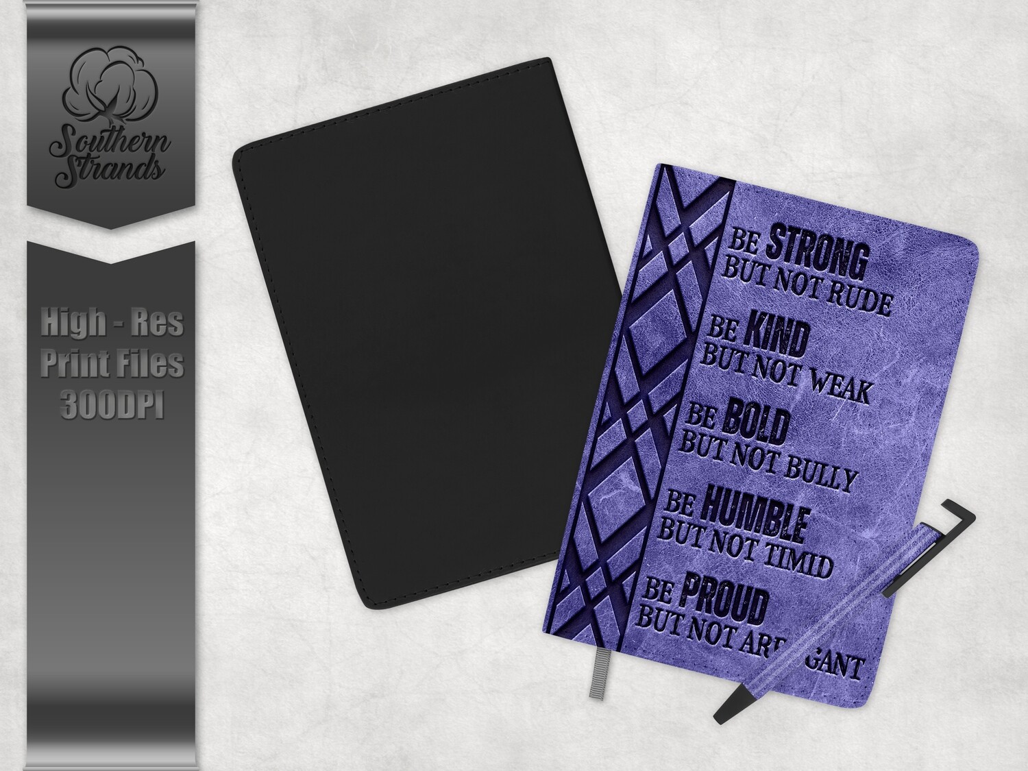 Womens Journal Purple - Strong, Kind, Bold, Humble, Proud - Journal and Pen Set | Single Sided