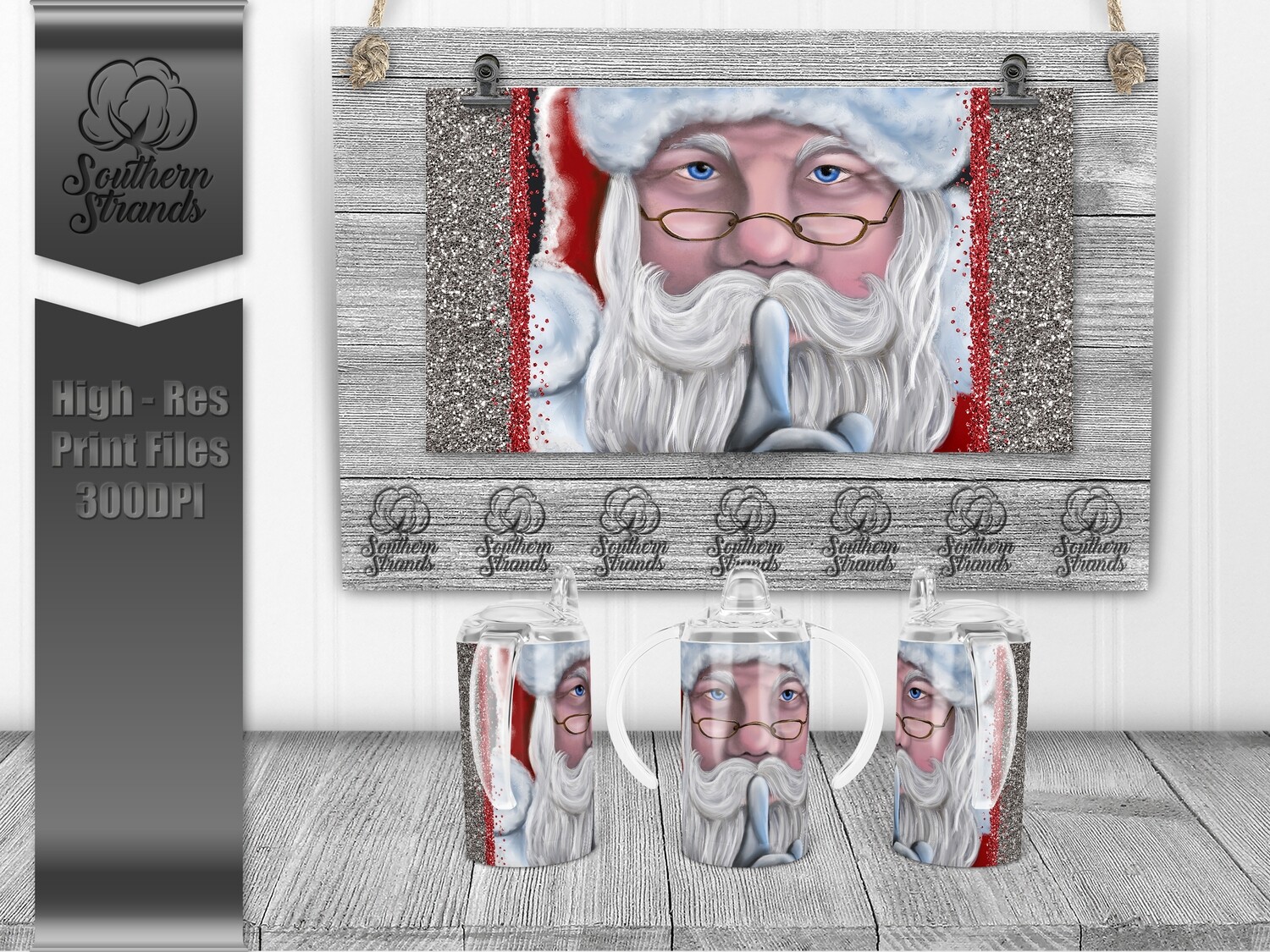Santa&#39;s Secret 12oz Sippy/Straw Lid | DIGITAL DESIGN