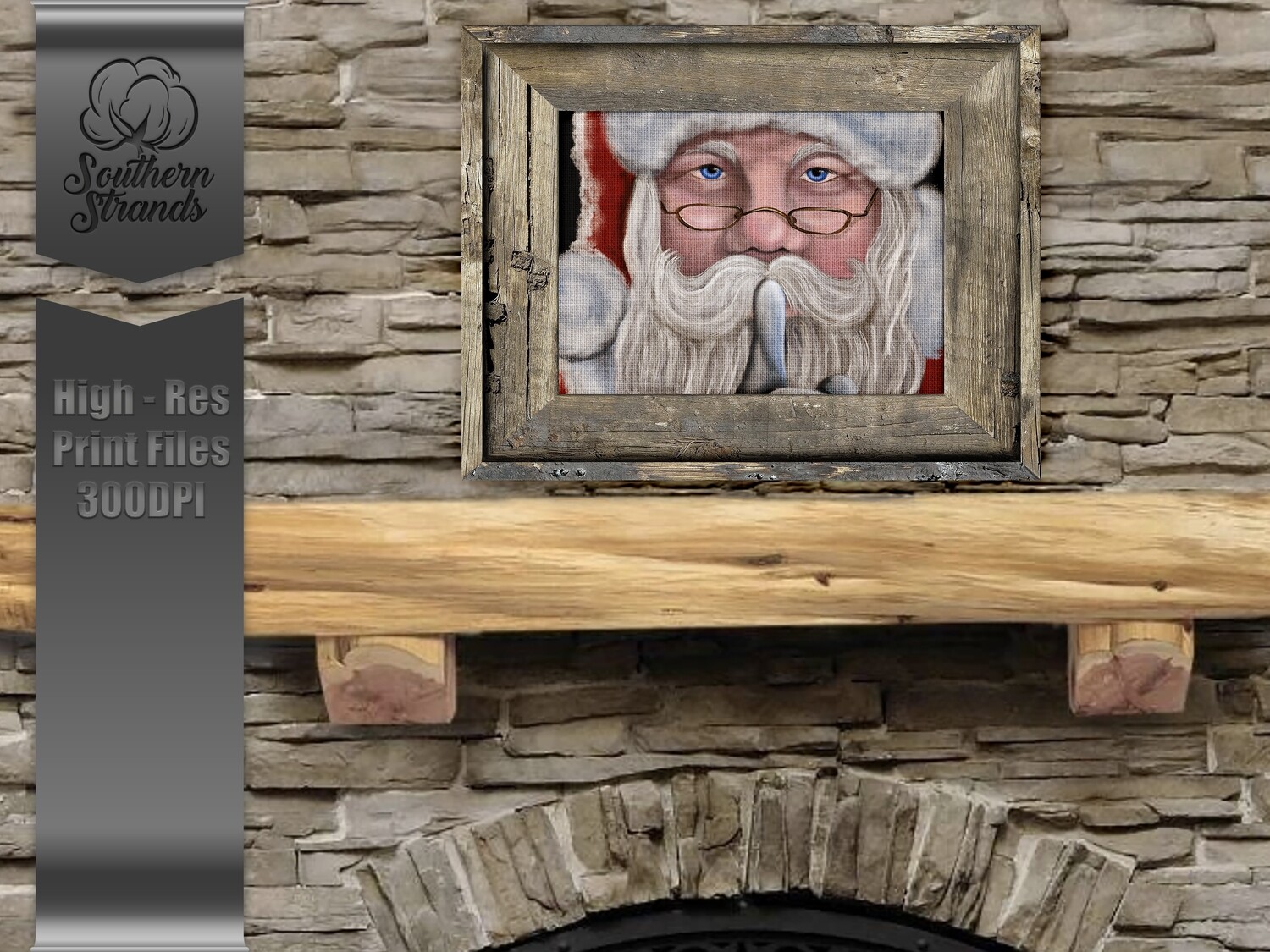 Santas Secret - 2 Files - One Canvas Only - One Including Frame | DIGITAL DESIGN
