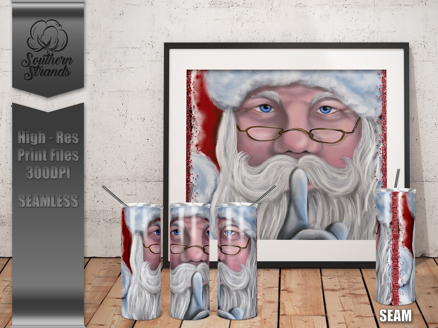 Santa&#39;s Secret - SEAMLESS - 20oz Tumbler | DIGITAL DESIGN