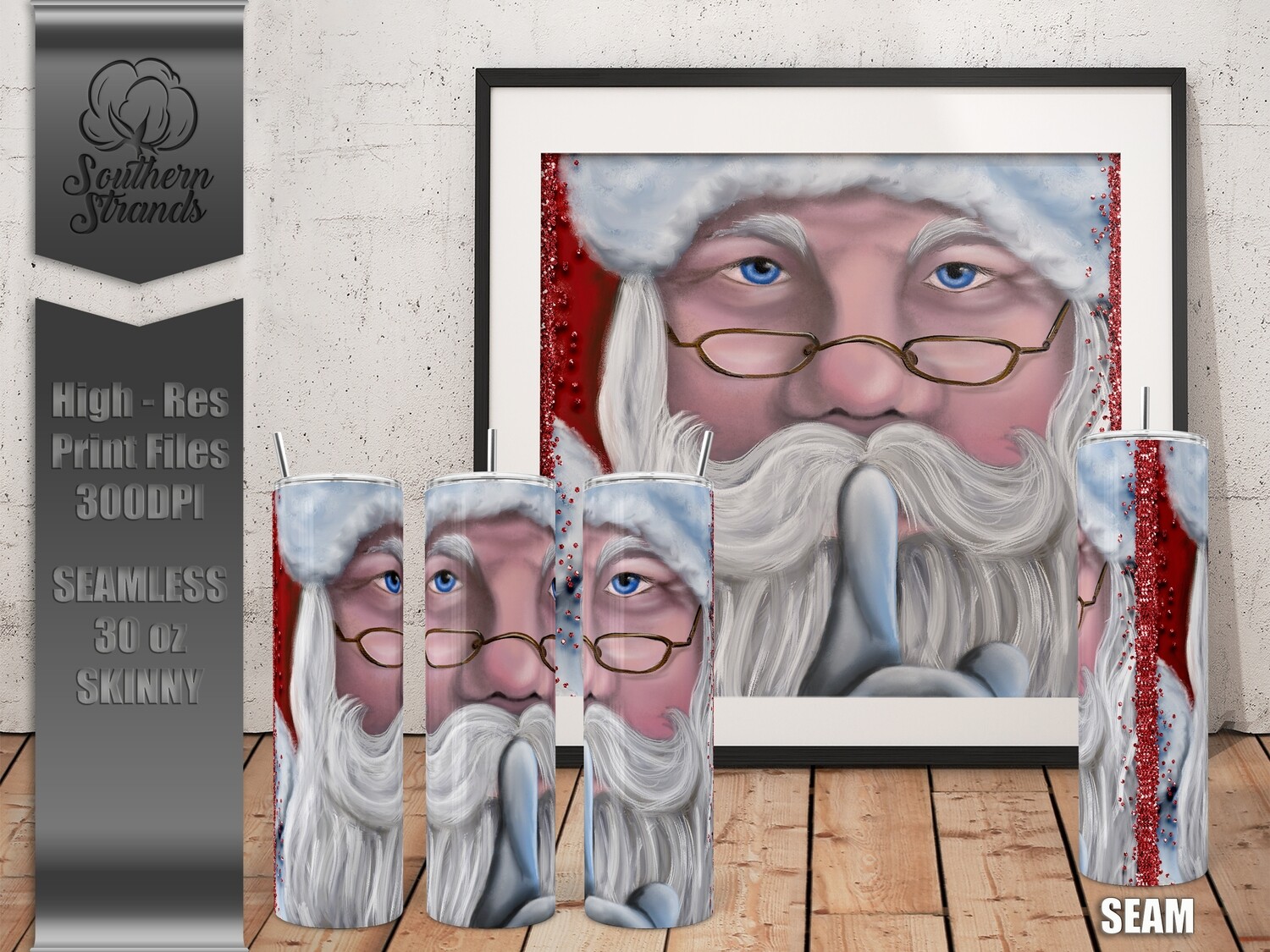 Santa&#39;s Secret 30oz Skinny Tumbler | DIGITAL DESIGN