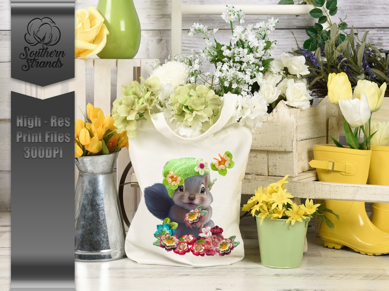 Spring Squirrel - Flower |  DIGITAL DESIGN