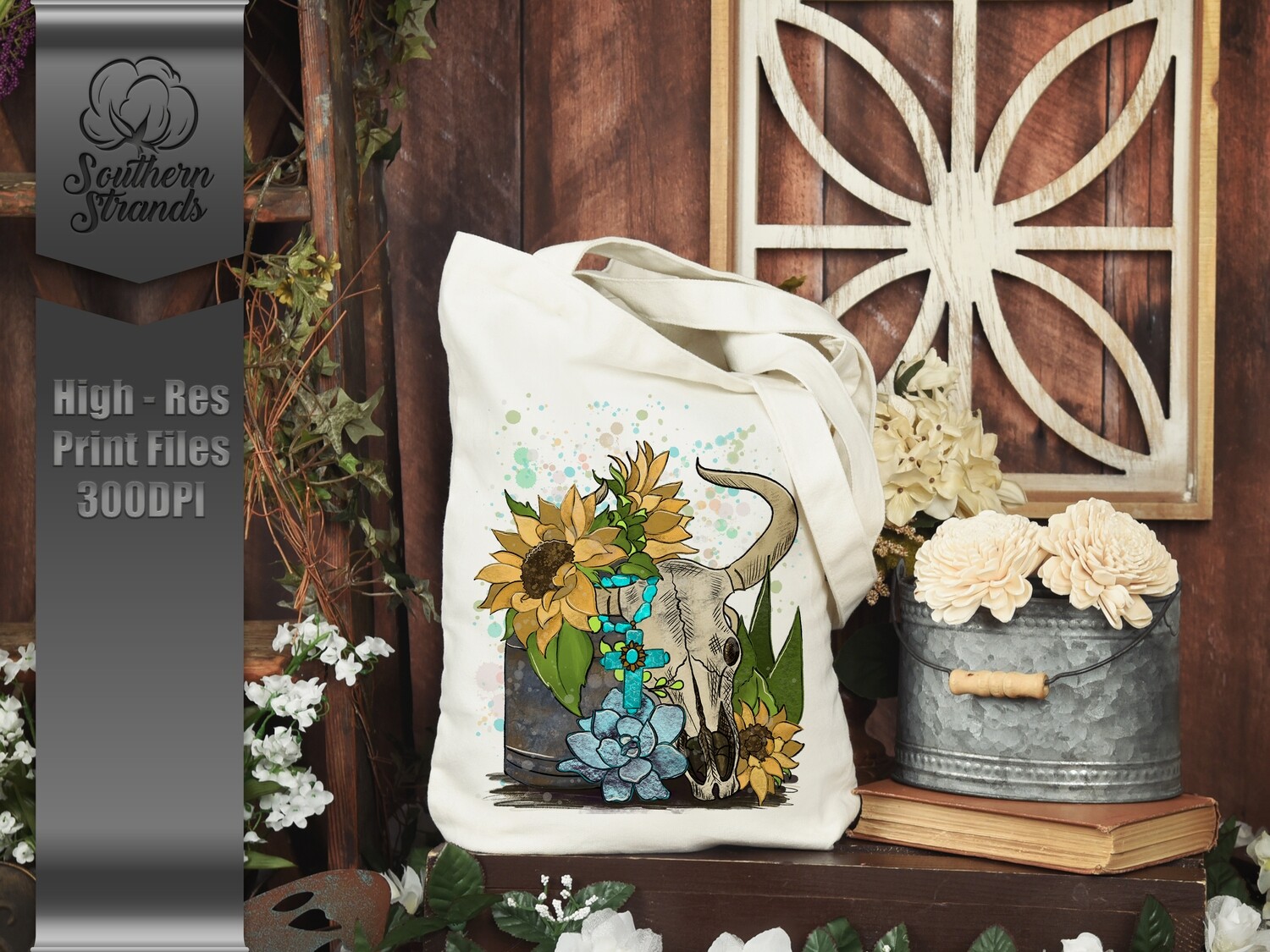 BoHo Sunflower Skull |  DIGITAL DESIGN