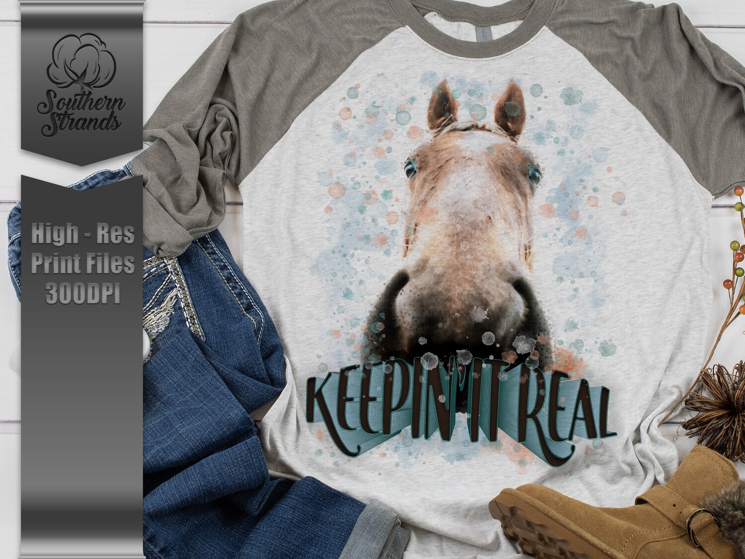 Keepin&#39; It Real - Watercolor Horse |  DIGITAL DESIGN