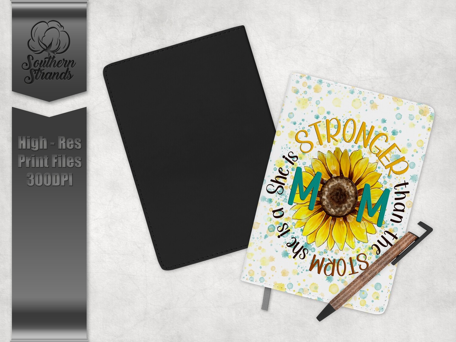 Stronger Than The Storm - Mom - Journal, Pen and Bookmark Set | Single Sided |  DIGITAL DESIGN