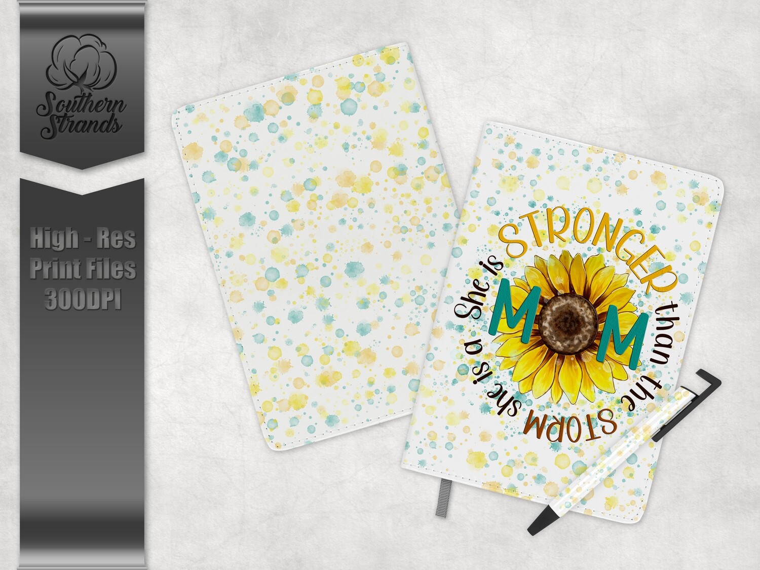Stronger Than The Storm - Mom - Journal and Pen Set | 3 Sizes |  DIGITAL DESIGN