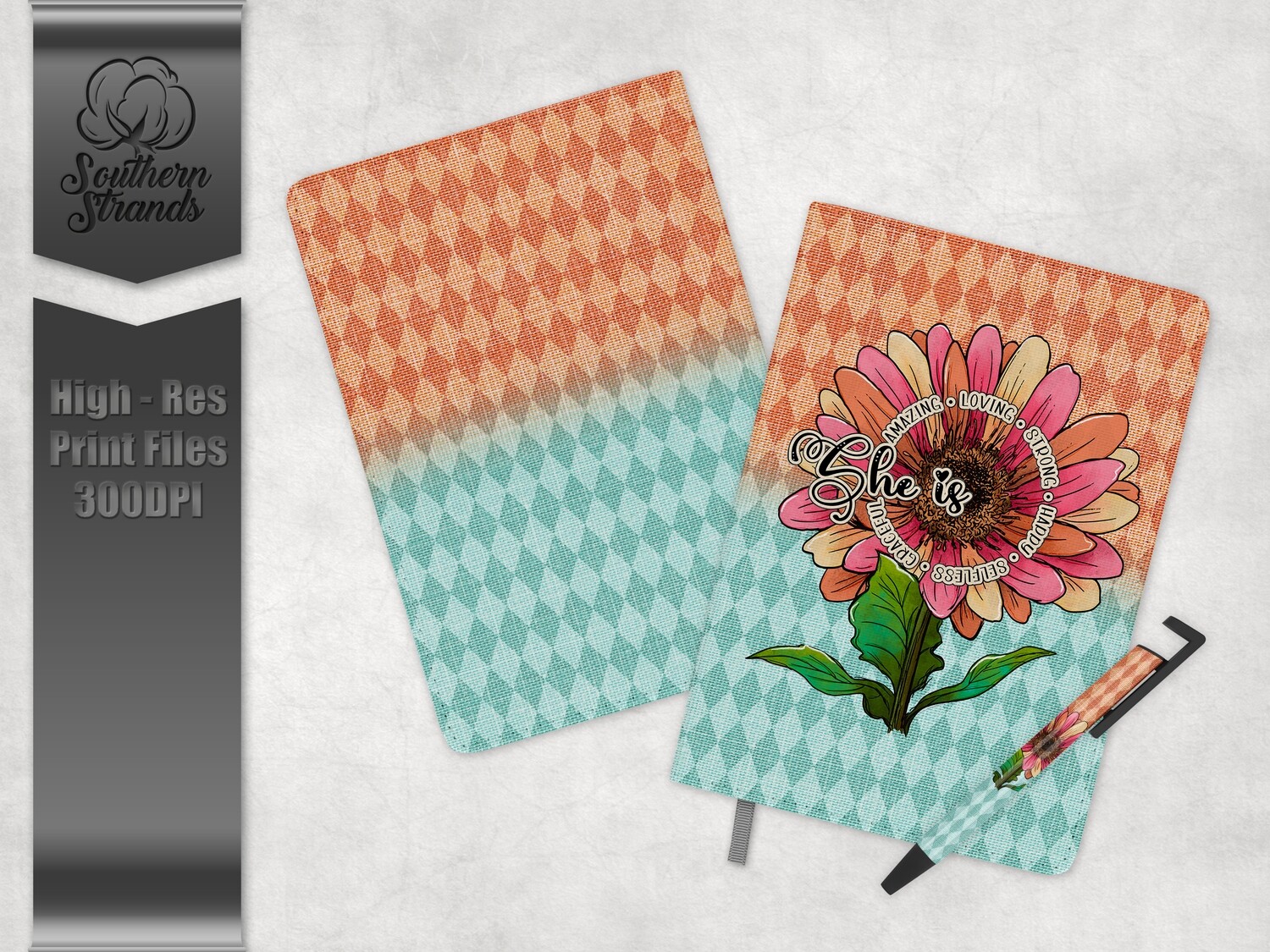 She Is - Journal and Pen Set | 3 Sizes |  DIGITAL DESIGN