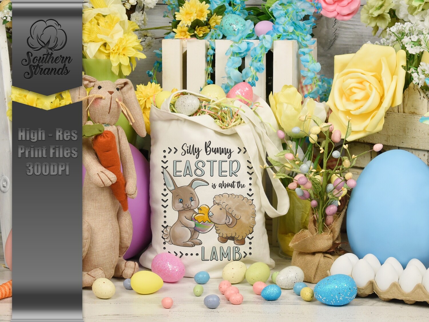 Silly Bunny - Easter Is About The Lamb - Blue |  DIGITAL DESIGN