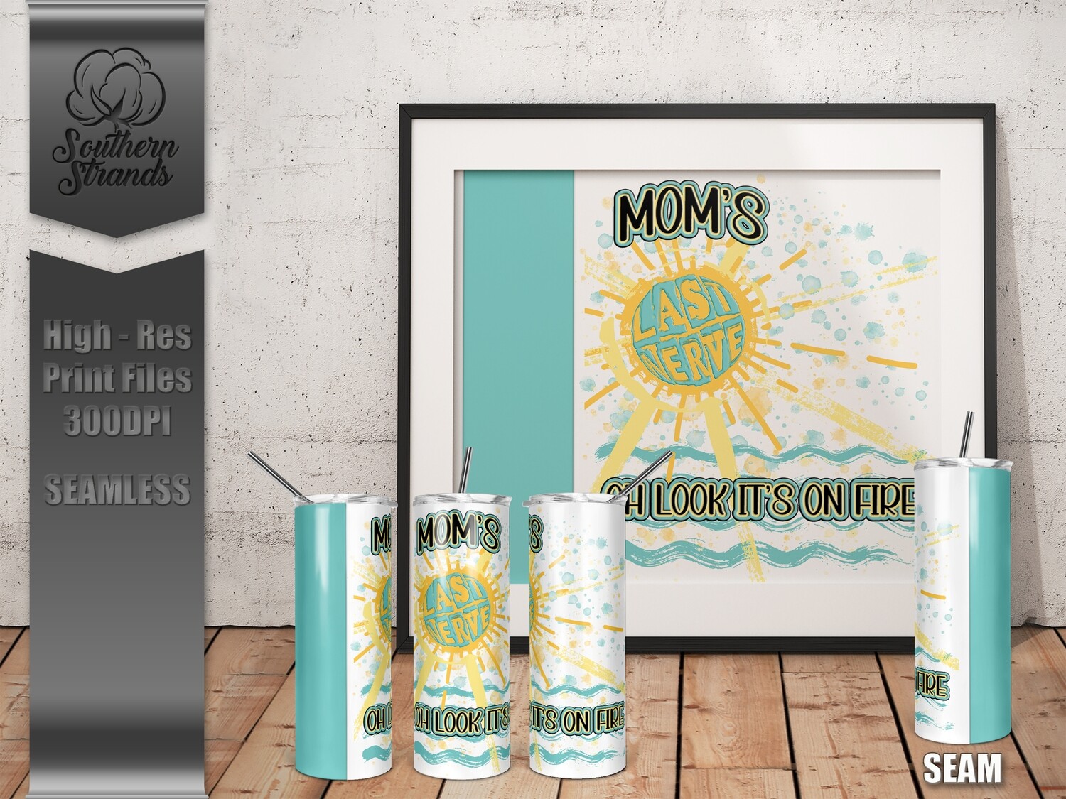 Mom&#39;s Last Nerve - Tumbler 20oz | SEAMLESS |  DIGITAL DESIGN